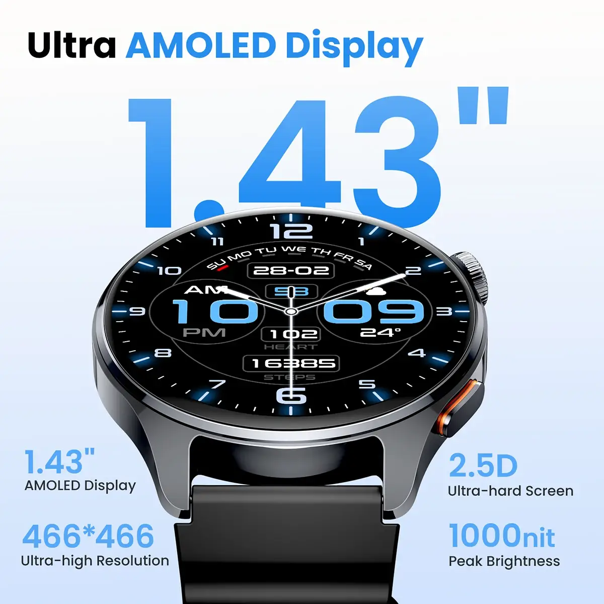 Haylou Watch 4S (HF012) GPS Smartwatch – 1.43″ AMOLED Display, 5‑Satellite GPS, 120+ Sports Modes, Fitness & Health Tracker
